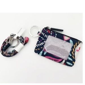 Vera Bradley Paisley Zippered ID Pouch and Lanyard